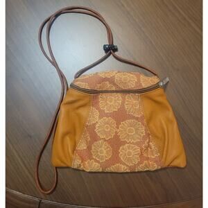 Erda Adjustable Strap Purse Bag Fabric & Leather Patchwork  NWT